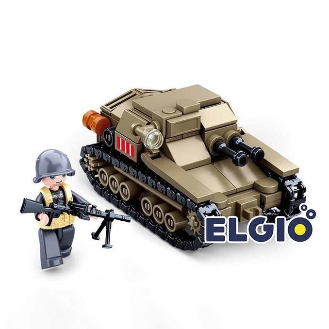 ELGIO Brick Sluban Army Tank Perang Army Coklat B0709