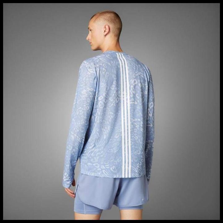 Baju Running Pria Own The Run Climacool 3-Stripes Long Sleeve Tee Jd7770 Produk Unggulan