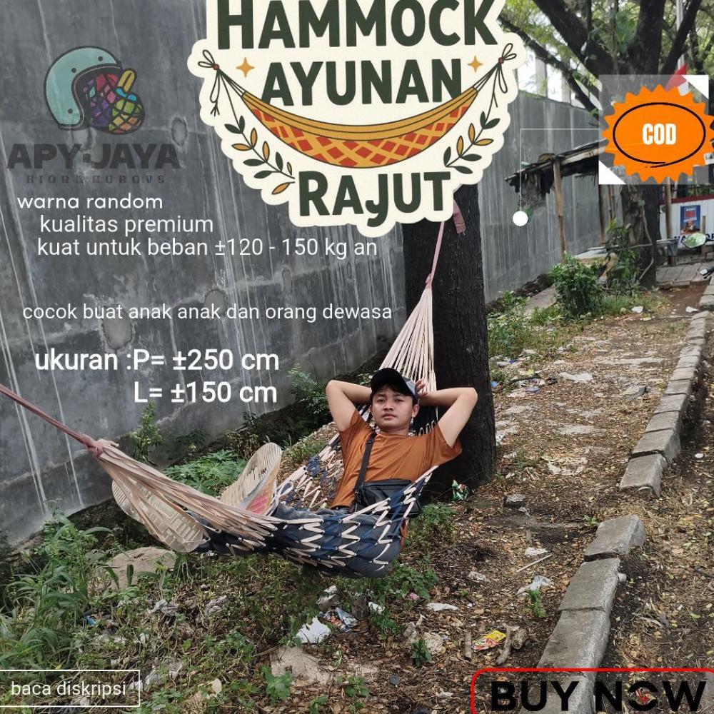 ayunan rajut gantung jumbo 2.5 M || Hammock jaring || Hammock ayunan rajut || ayunan Hammock di poho