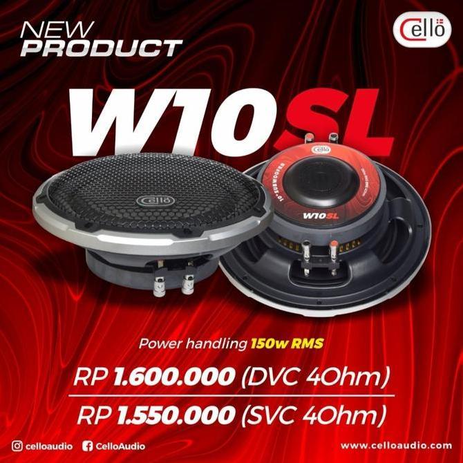 Promo Subwoofer 10inch W10SL Cello  Model Slim Dan Include Grill Diskon