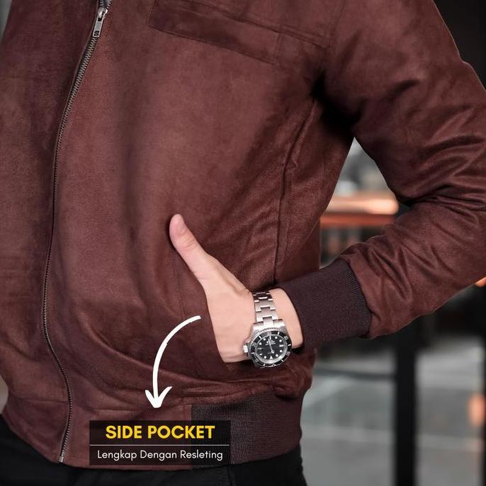 Hombre- New- Delibra Jaket Pria Suede