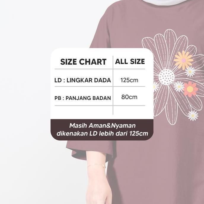Abaka- Flower Series Kaos Oversized Motif Bunga Atasan Nita Terbaru By Deloza