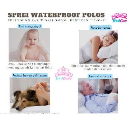 [COD] SPREI POLOS WATERPROOF BEDCARE | ALAS KASUR ANTI AIR ANTI OMPOL | SPREI MEDIS SUDUT KARET TING