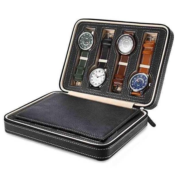 Kotak Jam Tangan Display Box Bahan Kulit 8 Grid - L-001