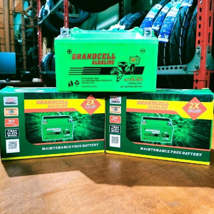 AKI NINJA 250 4T ALKALINE ATX9-BS GRANDCELL MF AKI KERING 9 AMPERE