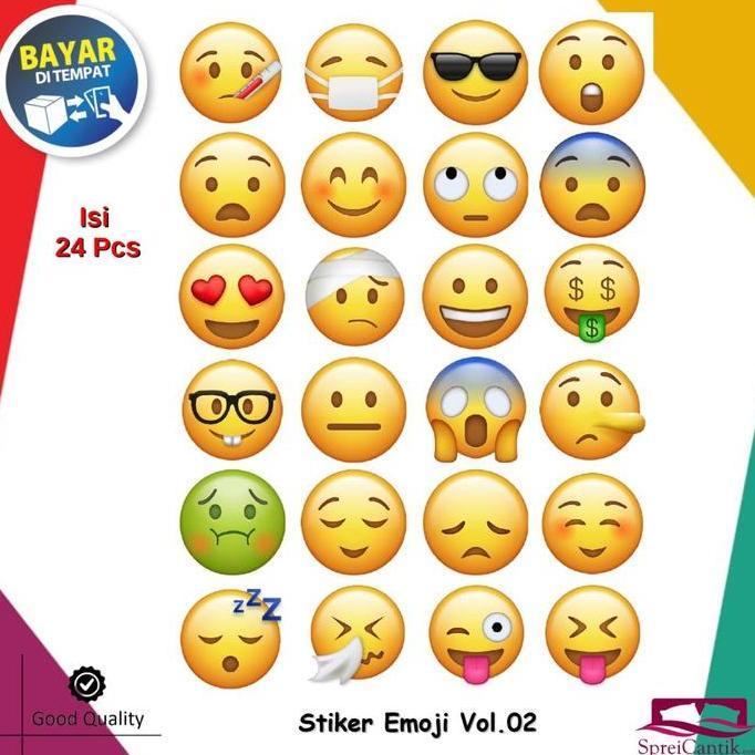 Promo Stiker Sticker Emoji Emoticon Whatsapp Wa - Motor Mobil Helm Laptop Hp Cod