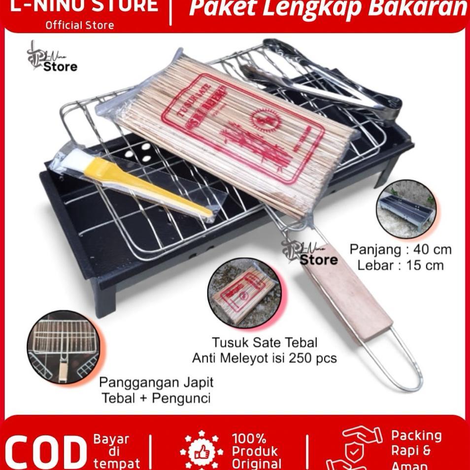 Paket Alat Bakaran Lengkap/ Alat Panggang Sate Arang/ Panggangan/ Pemanggang Sate