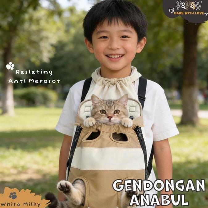 Gendongan Kucing Depan Belakang Tas Gendong Anjing Kitten Lucu Kecil Besar Hewan Jumbo