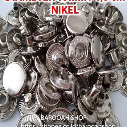 Kancing Cetet, Kancing Jepret, Kancing Baju Dan Jaket Warna Black Nikel, Nikel, Atg Bakar, Doff 7060