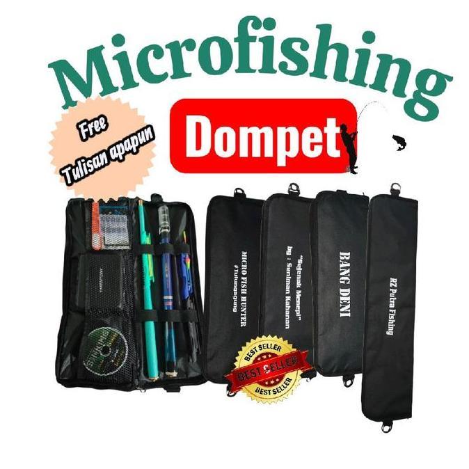 Tas Joran Dompet Lipat Microfishing Serbaguna Material D300 Waterproff Bonus Sabuk Selempang Cantola