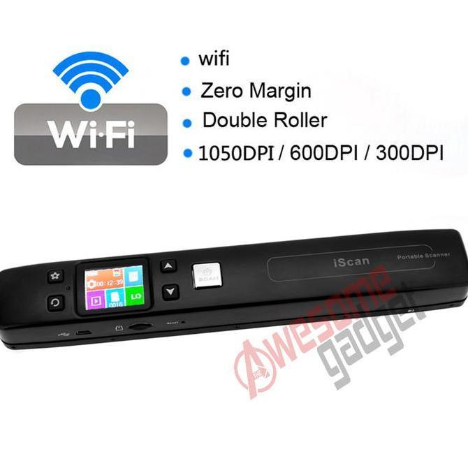 Iscan Wireless Portable Scanner Wifi 1050 Dpi Kertas A4 F4 Scan Handyscan