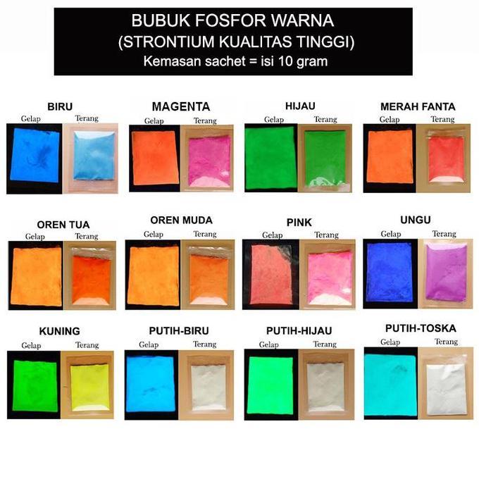 Bubuk Fosfor Glow In The Dark Paint Serbuk Fosfor In The Dark Powder Mc119