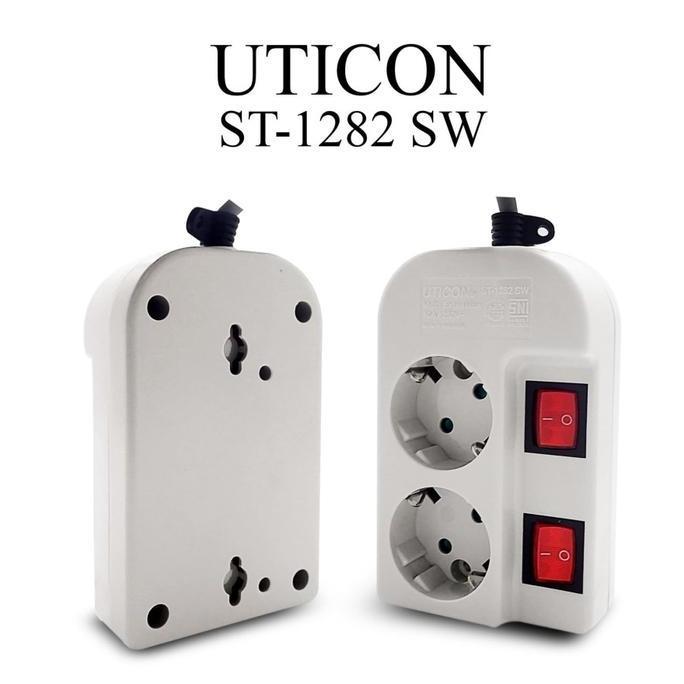 STOP KONTAK UTICON 2 LUBANG SAKLAR TERSENDIRI KABEL UTICON ST-1282 SW
