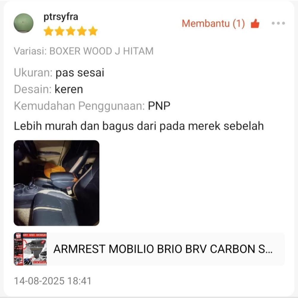 Armrest Mobilio Brio Brv Carbon Style -Console Box Usb Brv Mobili Brio-Brio Satya