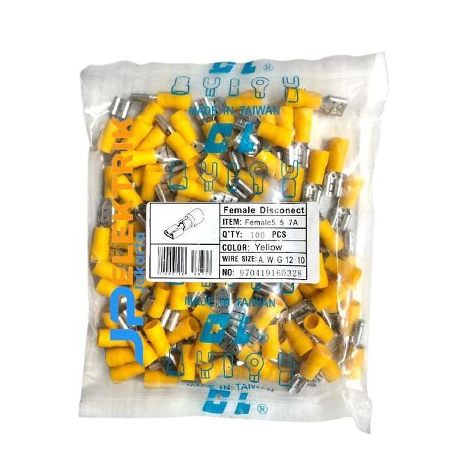 Kabel Skun Female FD V 5.5 - 7A CL Insulated Kuning Skun Kabel 2,5mm - 6mm