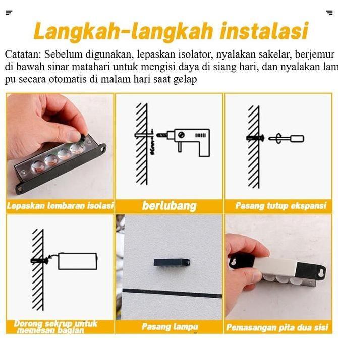 Vixplorn 2/3/4LED Lampu Tenaga Surya Lampu Dinding Teras Hias Outdoor Surya Lampu Dinding Lampu Hias