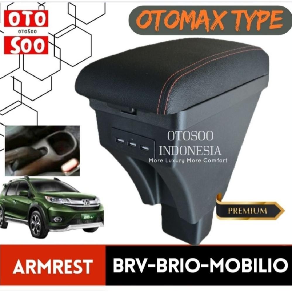 Armrest Mobilio Brio Brv Carbon Style -Console Box Usb Brv Mobili Brio-Brio Satya