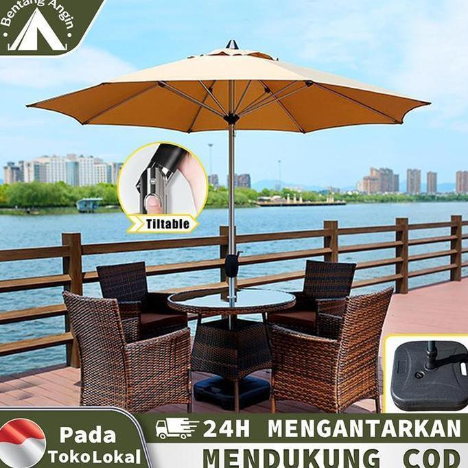 oPe Payung Taman Payung Caffe Payung Tenda kain payung besar lipat murah payung Tahan air dan tahan 