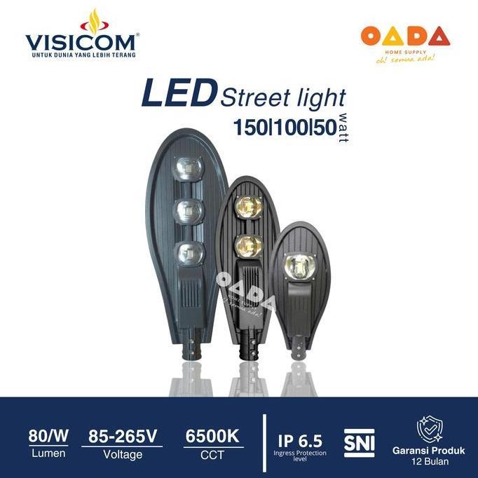 VISICOM Lampu Jalan LED 50W 100W Street Light IP65 Cobra Cahaya Putih Cahaya Kuning Tahan Cuaca