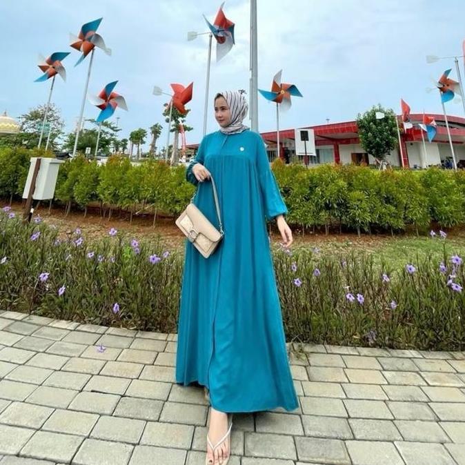 Arsy- Kimi Dress By Lya Gamis Nita Muslim Untuk Santai Dan Formal Busui Friendly Dan Wudhu Friendly 