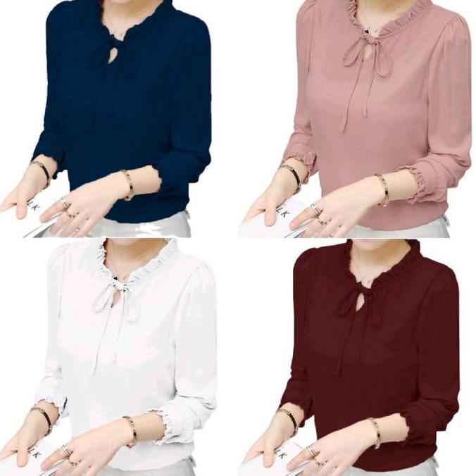 Sesil blus Atasan Wanita Terkini ITY Crepe Nyaman Ootd Santai
