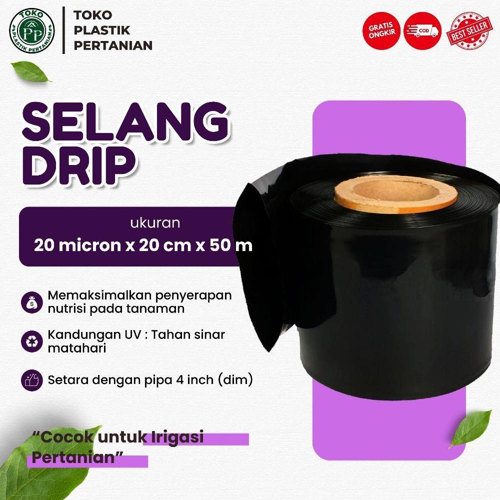 Selang Drip 20 micron 4 dim 50 meter - Pipa 4 inch