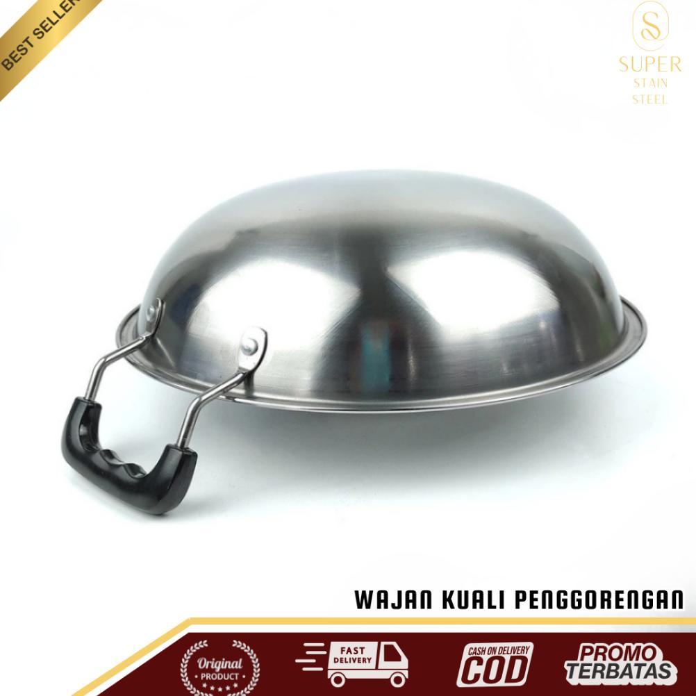 new deals super stain steel - wajan kuali penggorengan wok pan stainless steel tebal anti lengket co