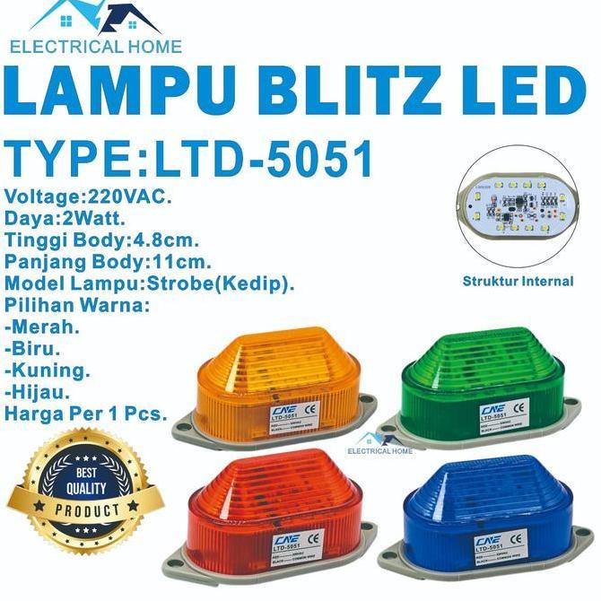 Lampu Blitz Led Strobe Light Flash Lamp Kedap-Kedip Oval 220Vac