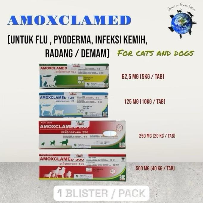 AMOXCLAMED KUCING ANJING TABLET ATASI FLU / MASALAH KEMIH / PYODERMA (1 BLISTER)