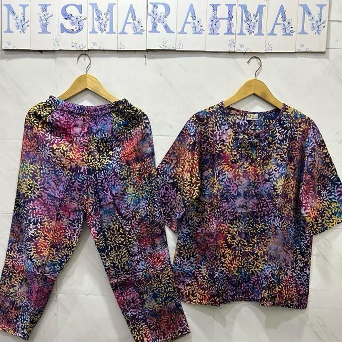 CP Batik indra  Dewasa ( Motif Sp ) Tangan 3/4  - Celana Panjang