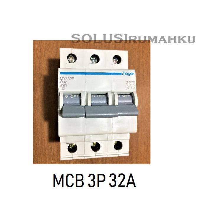 MCB 3 PHASE HAGER 32A / SIKRING 3 PAS 32 AMPERE / MCB 3P 32 A
