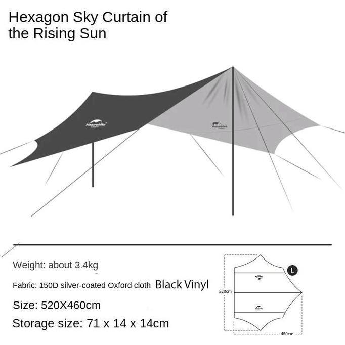 VIRALL FLYSHEET HEXAGON NATUREHIKE NH16T013-S SIZE L NEW VERSION //