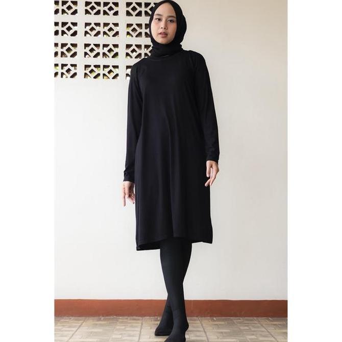 Inner midi dress gamis polos/midi dress gamis/midi dress tangan panjang/daster pendek/daster manset/