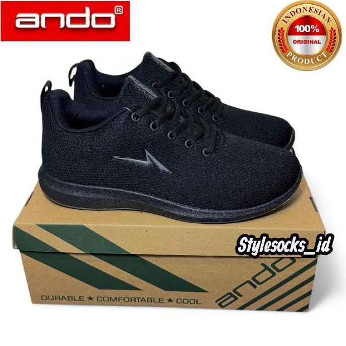 Damski- Sepatu Sekolah Ando Hitam Putih / Sepatu Ando Orlin