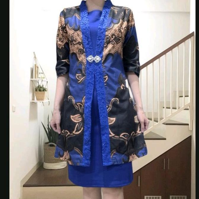 Dress blazer batik 1069 / set dress blazer 1 set