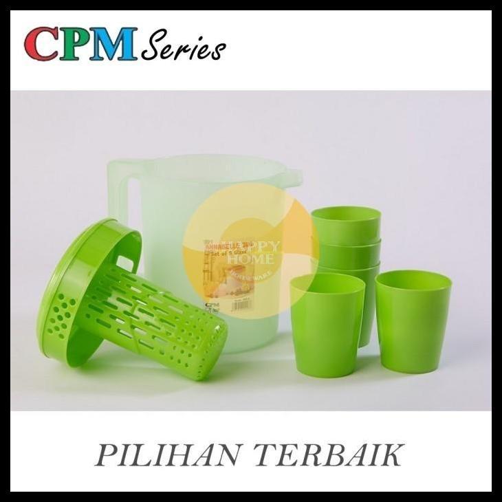 Terbaru Cpm Annabelle Jug Infused Set Plus 5 Cup Eskan Minum Teko Air + 5 Gelas Best Quality
