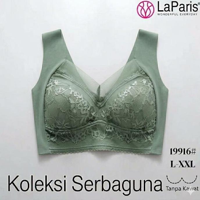 LA PARIS 19916 Bra Rompi Bigsize Renda Seamless Sport Push Up Bra Jumbo Big Size Tanpa Kawat Busa Ti