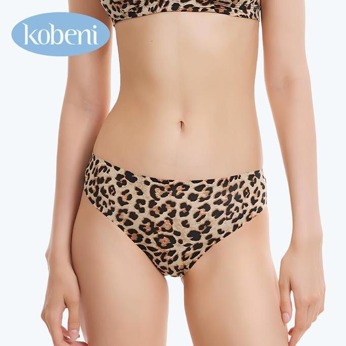 Donje- Kobeni Seamless Celana Dalam Nita Panties Sexy Leopard Cd Seamless Pasangan Model Coconut-Sea
