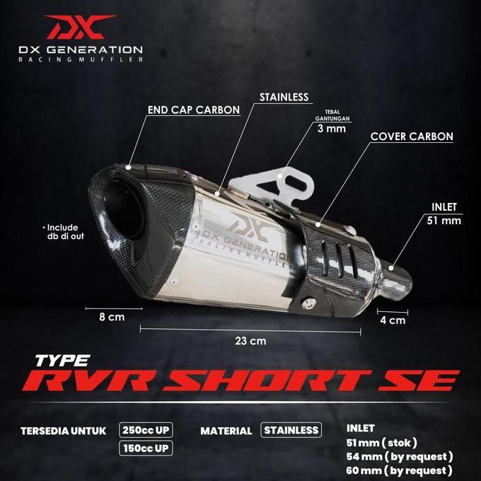 Knalpot DX RVR Short Special Edition Silincer Only DX Generation Racing