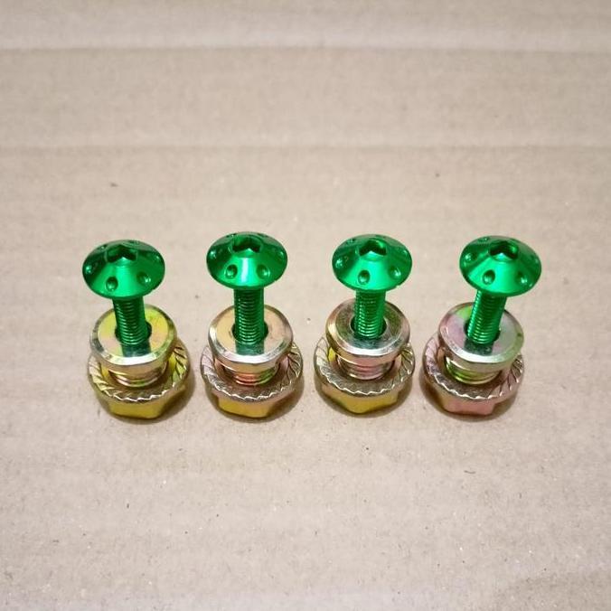 Promo Paket Baut Visor Bintik 4 Pcs & 4 Pcs Baut Anti Jebol Panjang 2,5 Cm Untuk Nmax Lexi Aerox Pcx