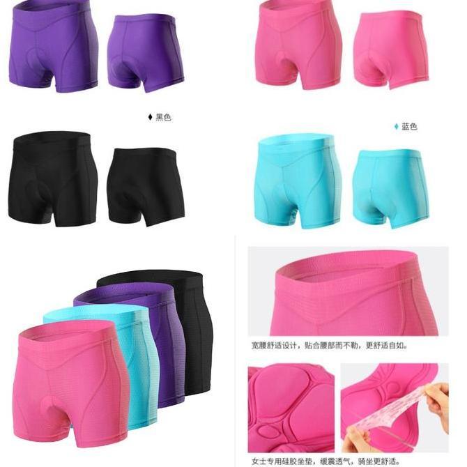 Promo Celana Padding Wanita ARSUXEO 3D Gel Cool and Vibration Reduction Sport Diskon