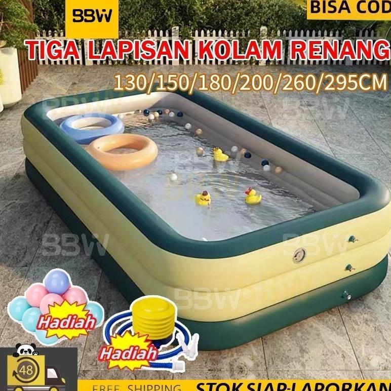 GARANSI 4M KOLAM RENANG ANAK JUMBO 4M KOLAM MANDI BOLA INFLATABLE BESTWAY POOL 1,5 METER KOLAM 4 RIN