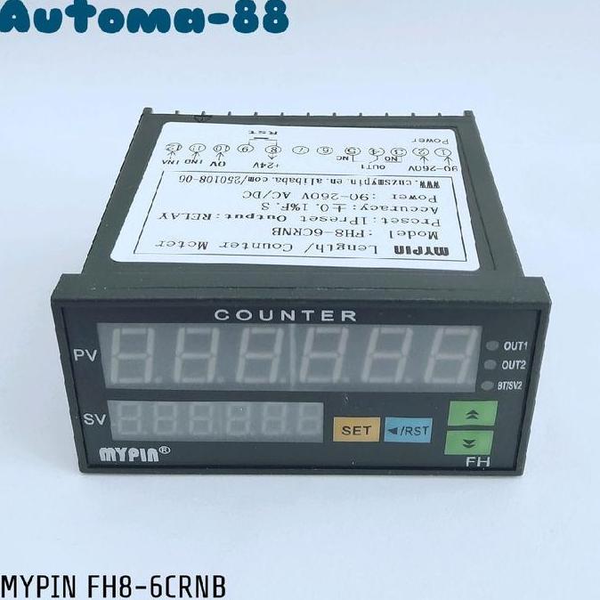 MYPIN FH8-6CRNB AC 220V DIGITAL COUNTER CONTROLLER 6 DIGIT BATCH CONTROL BATCHING OUTPUT RELAY