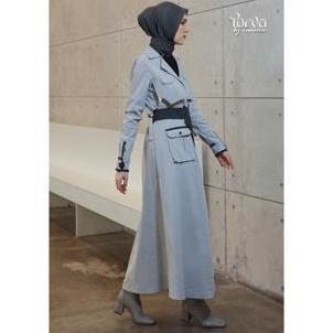 POEVA MIDI COAT Laina PV-0722003 / Tuneeca Poeva / Midi Coat Kekinian