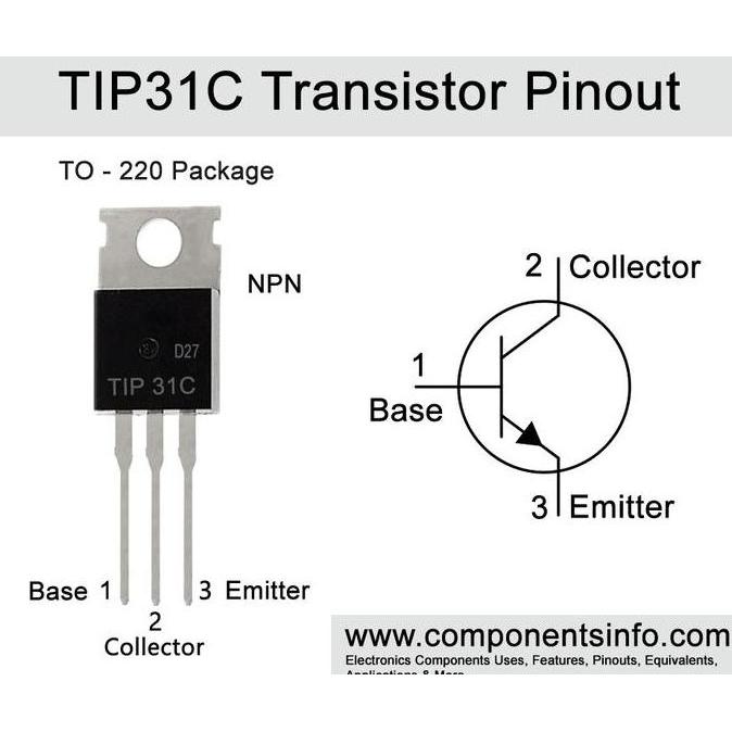 Transistor Tip31 Tip32 Tip31C Tip32C Npn Pnp 3A Driver Final Amplifier