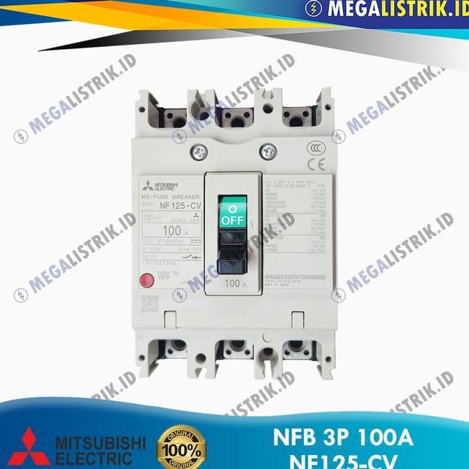 Mitsubishi Nfb 3P 100A Nf125-Cv / Mccb / No Fuse Breaker Nf125Cv 100 Ampere Terbaru 