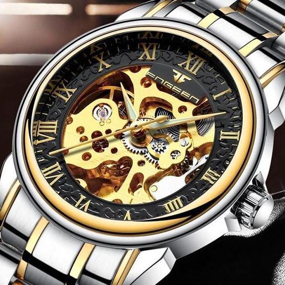 Orologio- Fngeen 8866 Otomatis Jam Tangan Pria Anti Air Fashion Stainless Steel Mekanis Terproof Tch