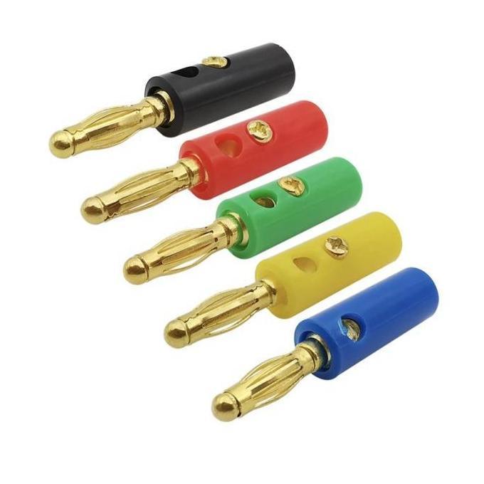 JACK BANANA MALE 4MM PLUG CONNECTOR GOLD PLATE BANANA PLUG KONEKTOR