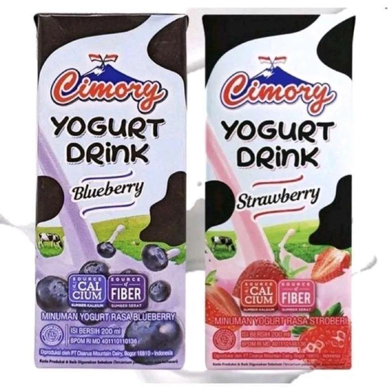 CIMORY YOGHURT DRINK 200ml BLUEBERRY STRAWBERRY CEMILAN ANAK MINUMAN RINGAN SUSU OLAHAN UHT GROSIR M