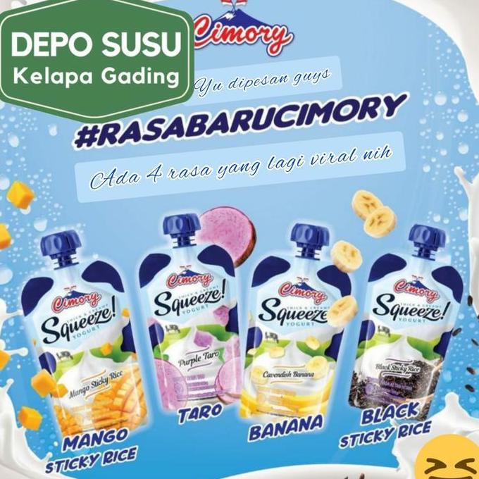 Leite - Cimory Squeeze 120Ml Taro Black Manggo Sticky Rice Banana Yogurt Viral